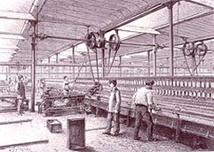 Une filature de coton en Alsace vers 1880